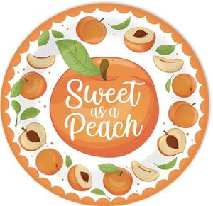 Usine élimination directe assiette en papier bords festonnés ronds 9 pouces FOIL One Sweet Peach Party bébé anniversaire fournitures décoration - Product Image 1