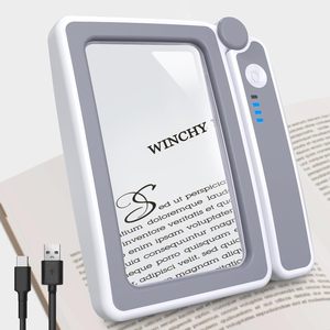 BIJIA de mano 10 Luces LED 4X <span class=keywords><strong>lupa</strong></span> 3 engranajes Interruptor táctil lectura recargable cuadrado plegable diseño plástico - Product Image 1