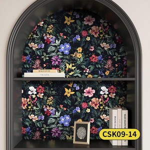 Creation Of Time And Space Peel And Stick Wallpaper Dark Floral Self Adhesive Waterproof Cabinet Sticker For Home Decor - Product Image 3