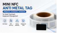 Étiquette NFC mini personnalisée anti-métal 13,56 MHz NTAG213 NTAG215 NTAG216 Autocollant RFID pour suivi d'actifs métalliques OEM