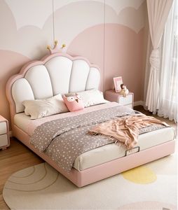 <span class=keywords><strong>Lit</strong></span> princesse pour enfants Pink Crown Literie douce de rangement simple et moderne pour enfants peut être personnalisée - Product Image 1