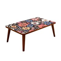 Table basse compacte néoclassique avec plateau en pierre pour chambre, baie vitrée, salon, table d'appoint de canapé – Meuble élégant pour appartement