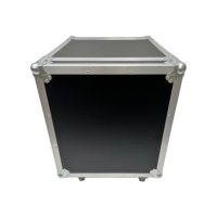 Rak Amplifier OEM 12U, Road Case Beroda, Flight Case yang Dapat Disatukan, Pintu Depan/Belakang, Aksesoris Seng Biru, Dilengkapi Spinner, Berperingkat IP67