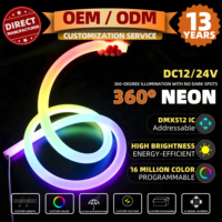 Ruban néon LED RVB adressable DC24V en silicone, protocole double DMX512 SPI, pour décoration de bars et KTV