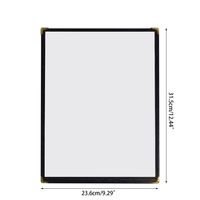 Precio de fábrica PVC transparente A4 plata esquina receta libro a la carta bebidas lista menú Carpeta para restaurante cafetería