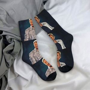 <span class=keywords><strong>Chaussettes</strong></span> personnalisées mignonnes pour hommes Johnny Hallyday, unisexes, <span class=keywords><strong>chaudes</strong></span> et confortables, imprimées en 3D, avec image du chanteur pop français - Product Image 4