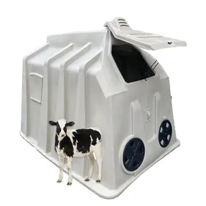 One Shot Roto- Molded Process With Fence Animal Cages Cow White Polyethylene Calf Hutch Calf house Cow fan