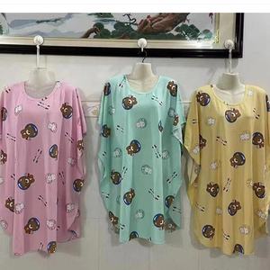 ชุดนอนผ้าไหม<span class=keywords><strong>นม</strong></span>คอกลมแขนสั้นโอเวอร์ไซส์สำหรับผู้หญิง, ชุดนอนผ้าฝ้ายลำลองใส่นอนสำหรับใส่อยู่บ้าน - Product Image 5