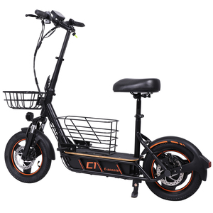 Patinete Eléctrico Plegable con Asiento de 14 Pulgadas, Cesta y Marco de Aluminio, Modelo H14, en Stock en EE. UU. - Product Image 1