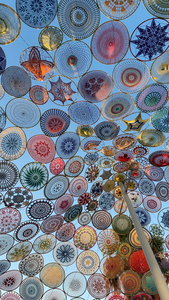 Fatto a mano in tessuto di cotone nappa appesa a parete decorazione per la <span class=keywords><strong>casa</strong></span> bohémien acchiappasogni per matrimonio festa di natale decorazione del soffitto - Product Image 6