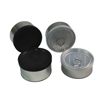Boîtes de fleurs d'herbes sèches en étain à ouverture facile et auto-scellante 100ml pour couvercle en plastique de 3.5 grammes avec étiquette personnalisée, emballage anti-odeur, boîtes en métal