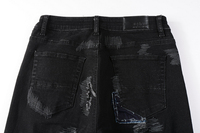 Pantalon en jean crayon pour homme Ds323, mode urbaine, taille mi-haute, déchiré, effet éclaboussures, trous, printemps, été, automne, hiver - Lavé