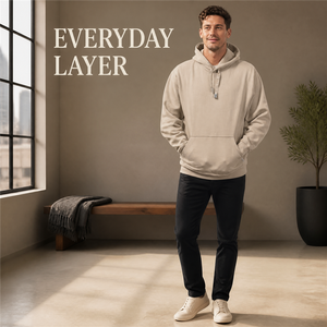 Sudadera con capucha de algodón de rizo de 450 g para hombre, de marca, lisa, forrada, de corte regular, informal, moderna, juvenil, tejida, para otoño e invierno, al por mayor - Product Image 5