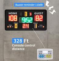 Tableau de score numérique LED portable YIZHI pour panneau de contrôle de console, 0,9 m, avec affichage du chronomètre de 24 secondes, prise 220 V, pour terrain intérieur