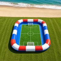 Terrain de football gonflable avec filet de sécurité 2026 EJIA-825, arène géante pour enfants en PVC, pour 10-15 joueurs, double couture, certifié CE