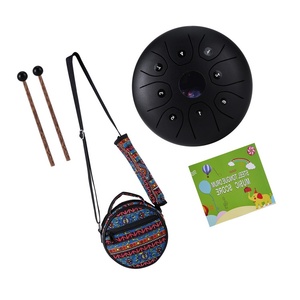 Mini tambour à langue en acier de 5.5 pouces 8 notes C-Key Handpan <span class=keywords><strong>Drum</strong></span> Instrument de percussion à tambour de poche en acier avec sac de transport de maillets - Product Image 1