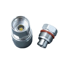 Abrazadera de enchufe macho tipo N de 50ohm Conector coaxial RF Cable alimentador de espuma de 1/4 "(chapado en oro interno)