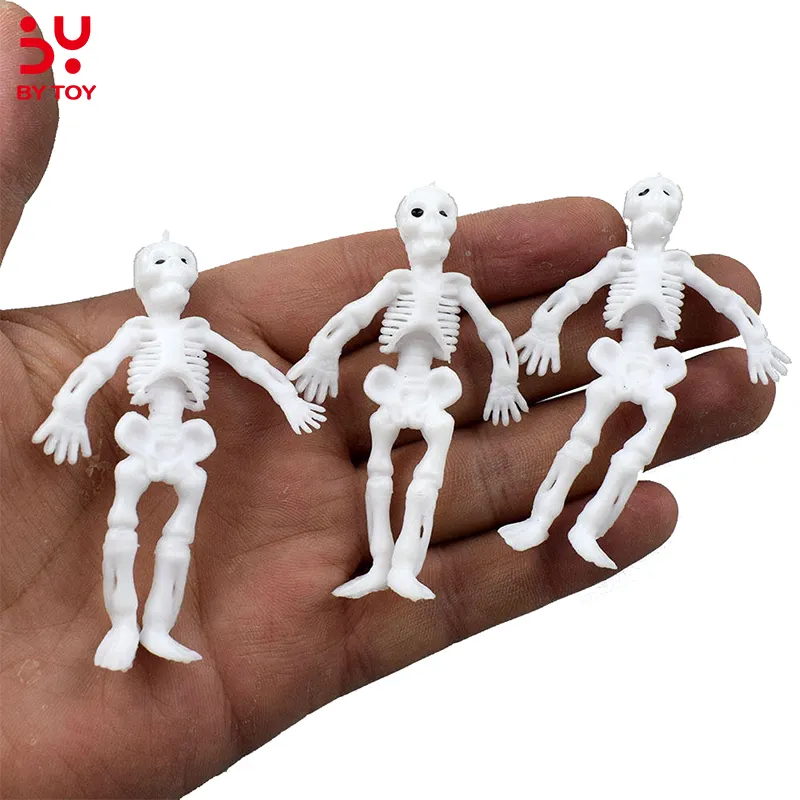 12 pezzi scheletri decorazioni di Halloween 7.5CM Mini figurine bomboniere decorazioni per la casa stregata accessori giocattolo flessibile e realistico