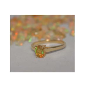 Natural Ethiopian <b>Opal</b> 5x7mm Oval Solid 14k Yellow <b>Gold</b> Birthstones <b>Ring</b> Jewelry Manufacturer - Product Image 4