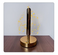 Lampe de table LED moderne en plastique AB avec batterie rechargeable DC 5V, contrôle par interrupteur, intensité réglable - Petite taille pour salon