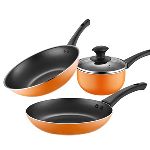 Juego de Utensilios de Cocina Chef Charm de 3 Piezas, Sartén Antiadherente, Olla para Leche, Wok con Tapa, Solo Lavar a Mano - Product Image 1
