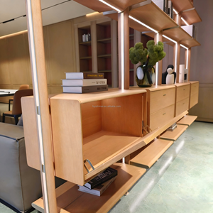 Многослойная книжная полка, современный минималистский роскошный модульный металлический алюминиевый каркас со светодиодной подсветкой для гостиной виллы - Product Image 6