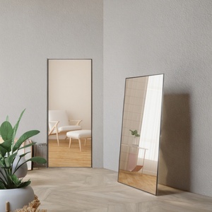 Modern Aluminum Alloy Frame Reflective HD <b>Mirror</b> 3mm Long Rectangle Wall-Mounted <b>Floor</b>-<b>Standing</b> Factory Sale Temperability - Product Image 3