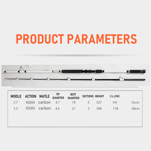 คันเบ็ดตกปลาคาร์บอนความหนาแน่นสูง Oem 2.7/3.3 เมตร รุ่น Xxxh สำหรับตกปลาจิ๊กกิ้ง ราคาขายส่ง คันเบ็ดจิ๊กกิ้งสำหรับตกปลาทะเลน้ำลึก - Product Image 2
