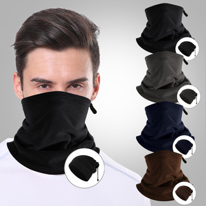 Winter Neck Warmer Face Mask Fleece Lined Multi Functional Cold Proof Outdoor Cycling Black Dark Gray Navy Blue Brown - Product Image 1