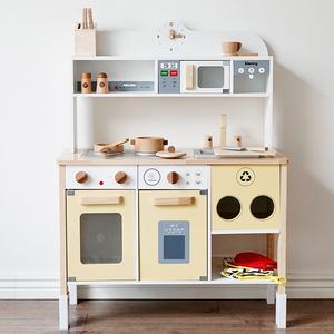 Ahşap mutfak çocuklar için erken öğrenme pişirme oyuncak Pretend ev rol oynamak soba ile eğlenceli eğitim yürümeye başlayan aktivite - Product Image 2