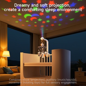Móvil Musical con Control Bluetooth para Niños <span class=keywords><strong>Tumama</strong></span>, Juguete Colgante de Peluche Blanco y Negro, Móvil para Cuna de Bebé con Proyección de Luz - Product Image 4