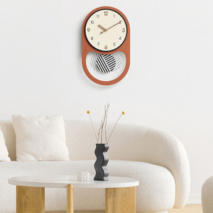 Wozoom <b>Wall</b> <b>Clock</b> Oval 29cm X 47.5cm <b>Silent</b> Quartz Battery Powered Living Room Decoration Modern Minimalist Style - Product Image 4