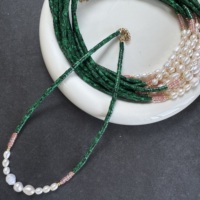 Collier de 15 perles en pierre naturelle vintage faites à la main, pendentif plaqué or, perle d'eau douce, bijoux délicats pour boutiques en ligne
