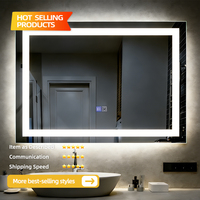 Miroir de salle de bain LED au design moderne, IP44 IP65, capteur tactile, Bluetooth, anti-buée, miroir intelligent pour la douche avec éclairage LED