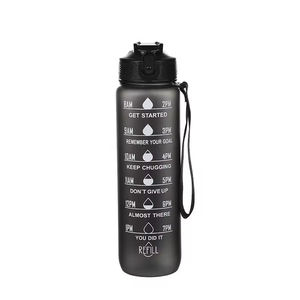 VIGFIT Özel Logolu 1L BPA İçermeyen Çevre Dostu Hafif Şeffaf Plastik Spor Salonu İçin Özel Renkli Su Şişesi - Product Image 5