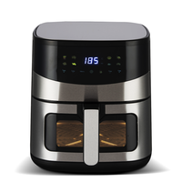 Gran capacidad 6L1500W Nueva pantalla digital Ventana visual Máquina de freír francesa multifuncional de acero inoxidable Freidora de aire para el hogar