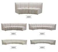 Ensemble de canapés modulaires haut de gamme italiens sur mesure, design moderne, revêtement en velours vert, canapé incurvé, meubles de salon de villa