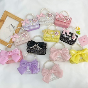 2025 nuova borsa Vintage per bambini per bambine carina principessa piccola borsa a tracolla con fiocco - Product Image 4