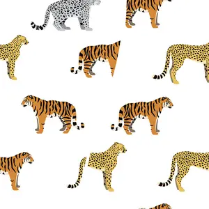 סיטונאי Leopard מודפס דפוס בד מותאם אישית דיגיטלי נמר עיצוב ארוג רגיל בד עבור שמלה, חולצות, ect