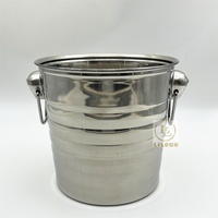 Seau à glace en acier inoxydable 3L/5L/7L Portable épaissi tête ronde Champagne seau Bar rouge vin baril bière baril pour fête