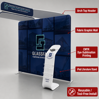 Stand d'exposition portable 10x10 pieds, montage rapide sans outils, en aluminium, pour publicité et exposition