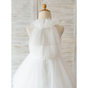 <b>Ivory</b> Cupcake Tulle Floor Length Wedding <b>Flower</b> <b>Girl</b> <b>Dress</b> Kids Party <b>Dress</b> - Product Image 3