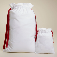 Sac de Noël blanc vierge pour sublimation, sac en toile personnalisé avec cordon de serrage, sac du Père Noël