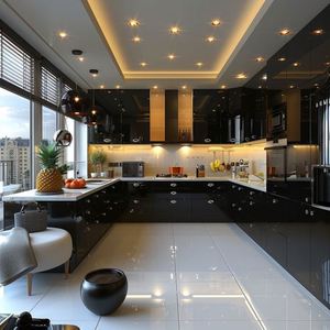 AisDecor Ready to Assemble High End High Glossy Lacquer Kitchen Cabinet Sets Contemporary Kitchen Cabinets - Product Image 2