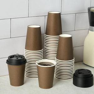 Vasos de Papel Kraft de Doble Pared de 16 oz, Ecológicos, Impermeables, Personalizados, con Tapas, para Cafeterías, Fiestas, Diseño en Relieve Portátil - Product Image 3