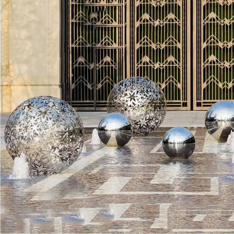 Modern outdoor garden decor art sphere large metal stainless steel sphere sculpture