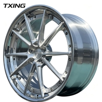 Nouvelles jantes de course en alliage d'aluminium forgé de haute qualité de 19 à 22 pouces, 2 pièces, finition brossée, PCD personnalisé 5x112, 10 ans, ET 40 mm, 25 mm