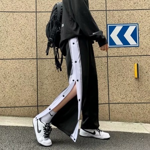 <span class=keywords><strong>Pantalones</strong></span> deportivos de <span class=keywords><strong>baloncesto</strong></span> para hombre, estilo americano, de cintura media, con contraste de color, de pierna recta, con botones, de corte ancho, para entrenamiento. - Product Image 4