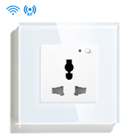 Prise murale intelligente Tuya Smart Life à écran tactile en verre, télécommande universelle 3 broches UK/EU/US, blanche/noire/dorée, 13A