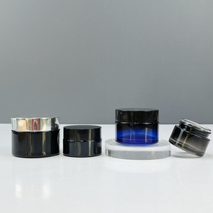 Matte Black Wide Mouth Glass Jar 1oz 5ml to 100ml Range with Lid for Cosmetics Screen Printing Surface Glass Cosmetic Jar - Product Image 3